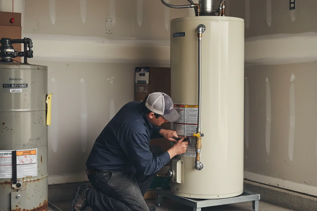 Water heater and shutoff valve replacement in Foster